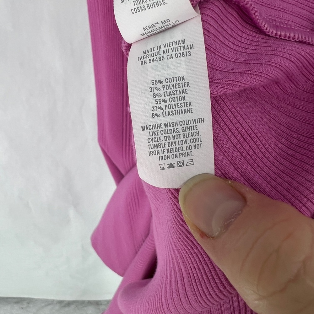 Aerie ribbed one shoulder ribbed midi dress pink - Picture 10 of 11